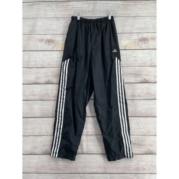 Adidas 3 Stripe Waterproof Track Pants Men's Size M Black/White - Picture 1 of 11